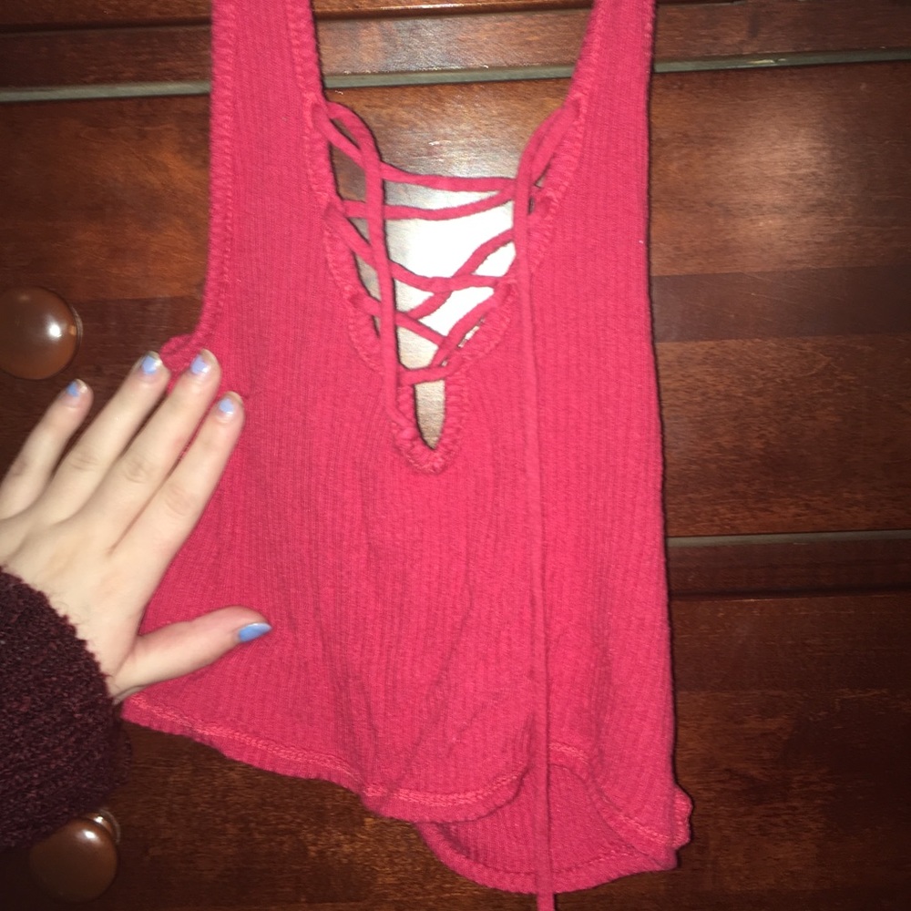 lace up crop top